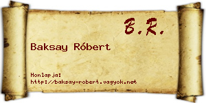 Baksay Róbert névjegykártya