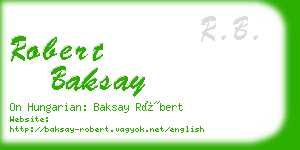 robert baksay business card